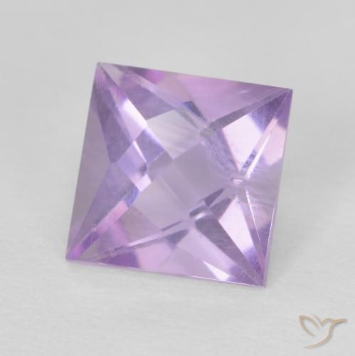 Améthyste Violet Rosâtre naturelle Carré, 1.21 ct, VVS-VS