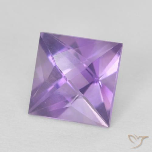 Améthyste Violet moyen naturelle Carré, 1.14 ct, VVS-VS