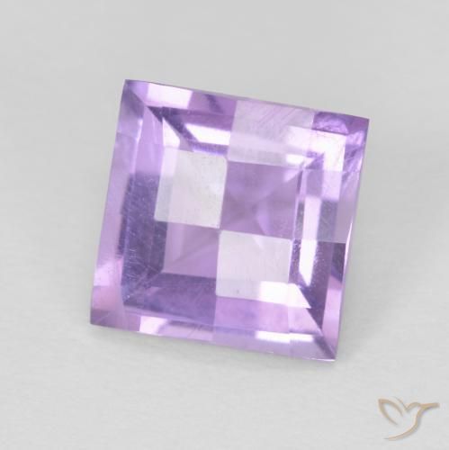 Améthyste Violet moyen naturelle Carré, 1.75 ct, VVS-VS