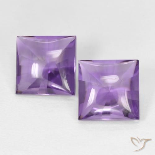 4.38ctw Naturel Medium Light-Violet Améthyste, Carré, Transparent