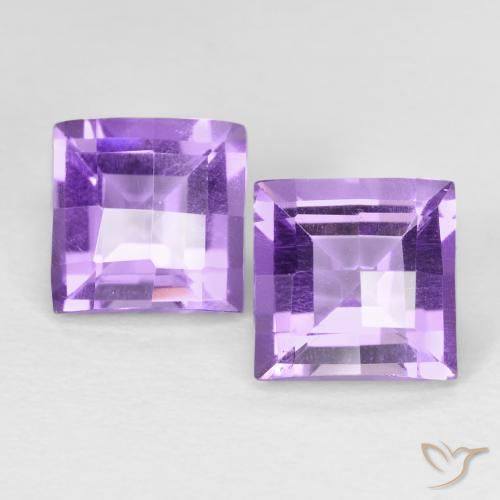 3.56ctw Naturel Violet moyen Améthyste, Carré, VVS-VS