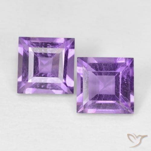 0.87ctw Naturel Medium Dark-Violet Améthyste, Carré, VVS-VS