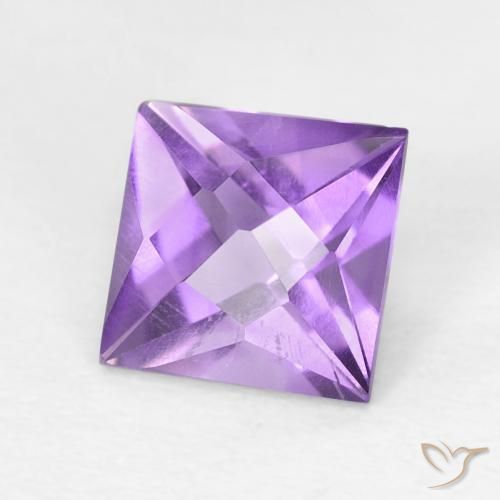 Améthyste Violet moyen naturelle Carré, 1.03 ct, VVS-VS