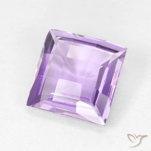 Améthyste Violet rosâtre léger naturelle Carré, 1.56 ct, VVS-VS