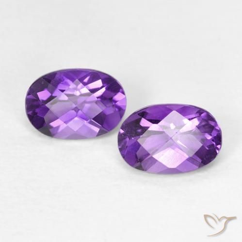 0.82ctw Naturel Violet foncé Améthyste, ovale, VVS-VS