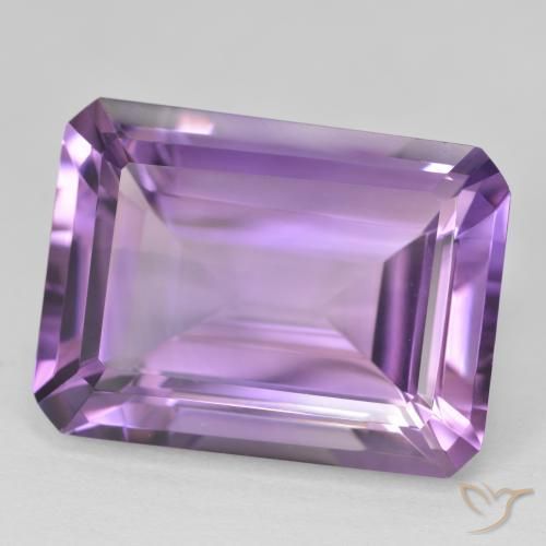 Améthyste Medium Light Purplish-Violet naturelle Octogone / coupe Émeraude, 20.89 ct, VVS