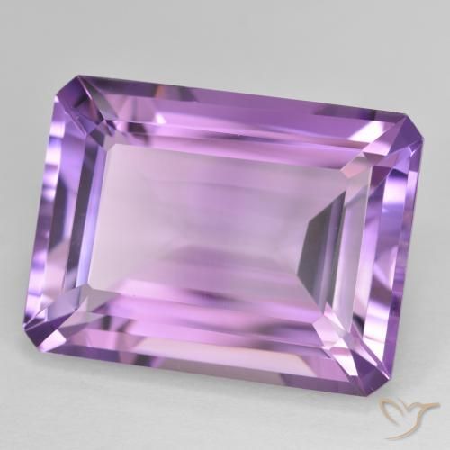 Améthyste Medium Light Purplish-Violet naturelle Octogone / coupe Émeraude, 18.39 ct, VVS