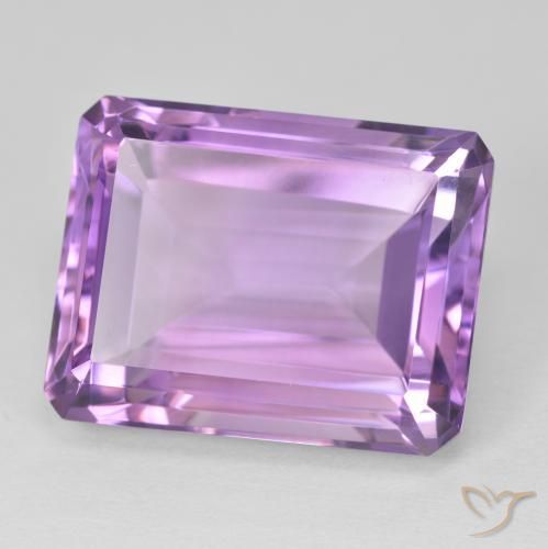 Améthyste Violet rose moyen naturelle Octogone / coupe Émeraude, 19.72 ct, VVS