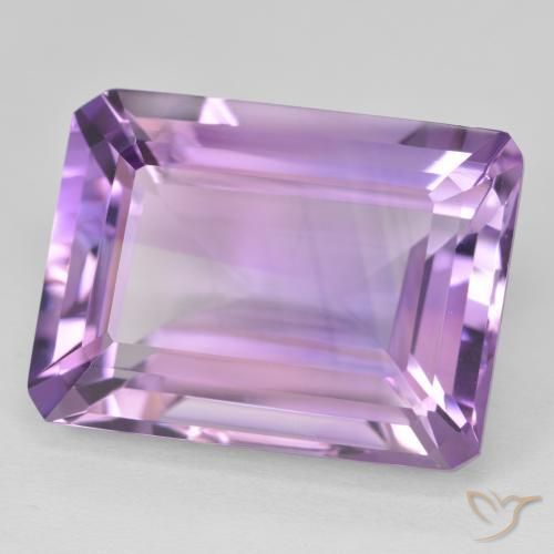 Améthyste Medium Light Purplish-Violet naturelle Octogone / coupe Émeraude, 22.05 ct, VVS