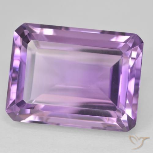Améthyste Medium Light Purplish-Violet naturelle Octogone / coupe Émeraude, 25.46 ct, VVS