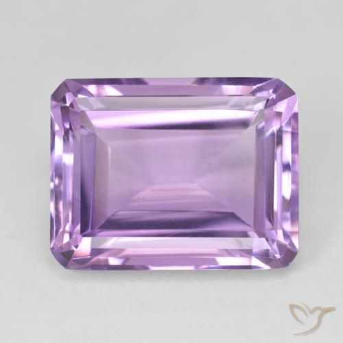 19.13ct Naturel Violet Rosâtre Améthyste, Taille émeraude, VS