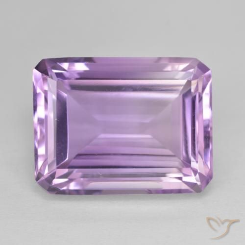 18.72ct Naturel Violet Rosâtre Améthyste, Taille émeraude, VVS-VS