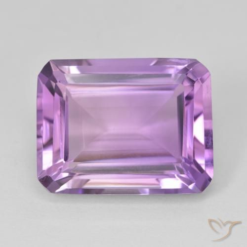 16.33ct Naturel Violet Rosâtre Améthyste, Taille émeraude, VS