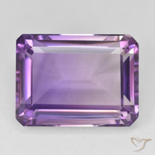 24.96ct Naturel Violet moyen Améthyste, Taille émeraude, VVS-VS