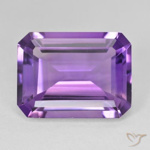 17.51ct Naturel Violet vif Améthyste, Taille émeraude, VVS-VS