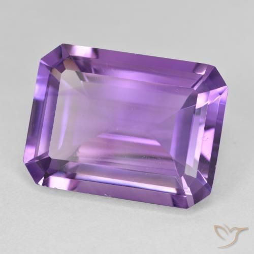Améthyste Violet vif naturelle Octogone / coupe Émeraude, 17.51 ct, VVS-VS