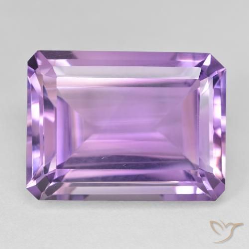 22.72ct Naturel Violet rosâtre moyen Améthyste, Taille émeraude, VVS