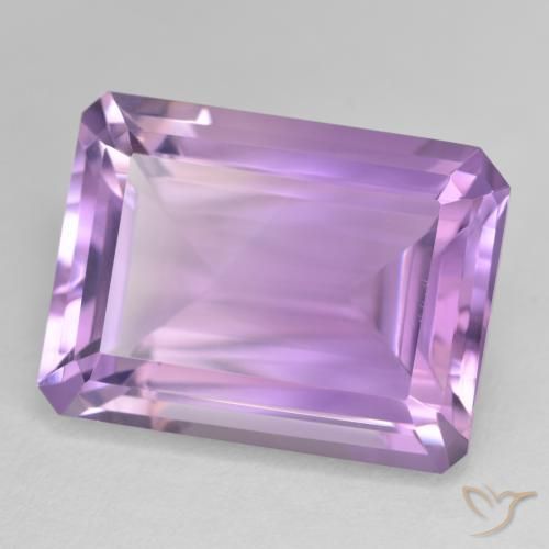 Améthyste Violet rosâtre moyen naturelle Octogone / coupe Émeraude, 22.72 ct, VVS