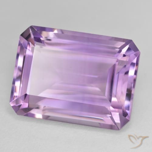 Améthyste Violet Rosâtre naturelle Octogone / coupe Émeraude, 23.50 ct, VVS