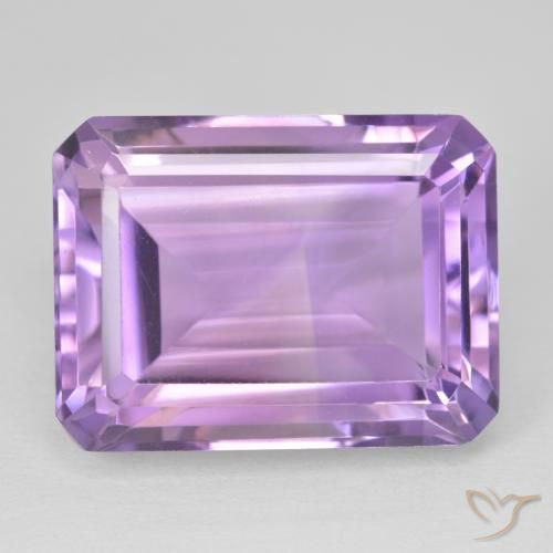 24.90ct Naturel Violet Rosâtre Améthyste, Taille émeraude, VVS