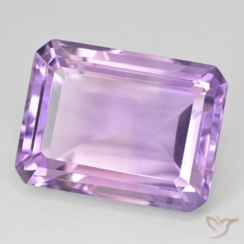 Améthyste Violet Rosâtre naturelle Octogone / coupe Émeraude, 24.90 ct, VVS