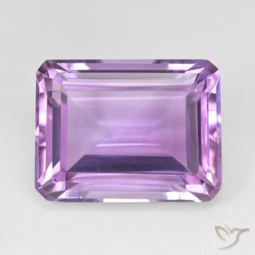 19.33ct Naturel Violet rose moyen Améthyste, Taille émeraude, VVS-VS