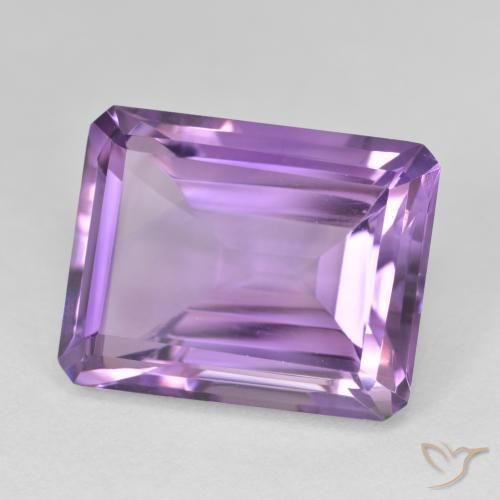 Améthyste Violet vif naturelle Octogone / coupe Émeraude, 17.40 ct, VVS