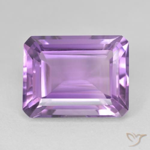 17.67ct Naturel Violet Rosâtre Améthyste, Taille émeraude, VVS-VS
