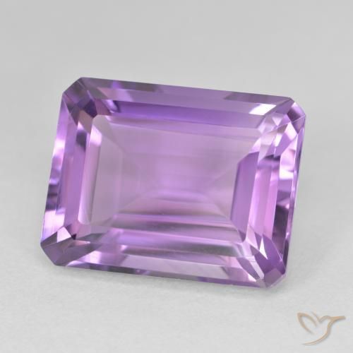 Améthyste Violet Rosâtre naturelle Octogone / coupe Émeraude, 17.67 ct, VVS-VS