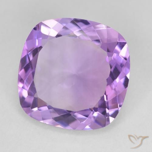Améthyste Violet moyen naturelle Coussin, 10.76 ct, VVS