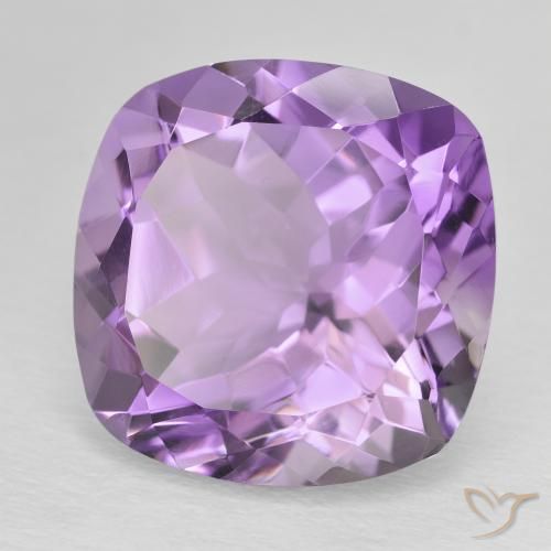 Améthyste Violet rose moyen naturelle Coussin, 12.69 ct, VVS