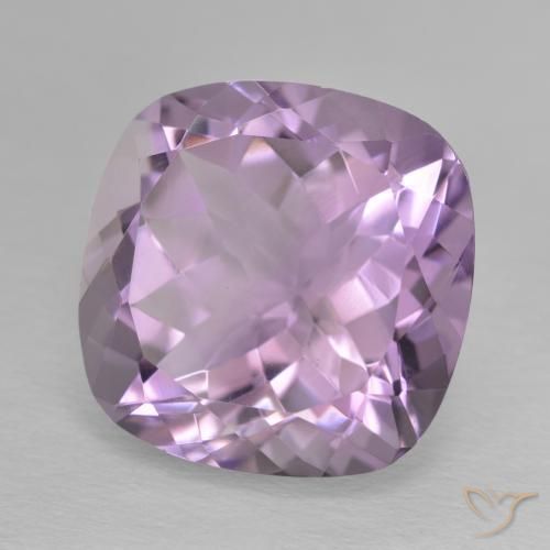 Améthyste Violet rose moyen naturelle Coussin, 13.09 ct, VVS