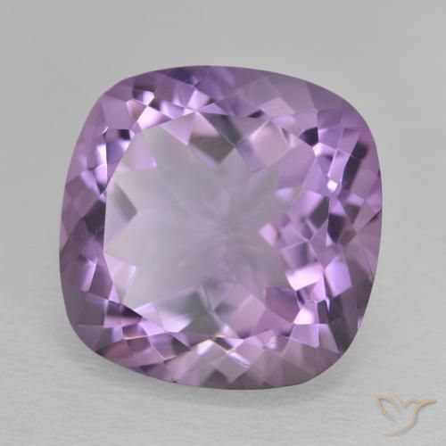 Améthyste Violet moyen naturelle Coussin, 12.37 ct, VVS