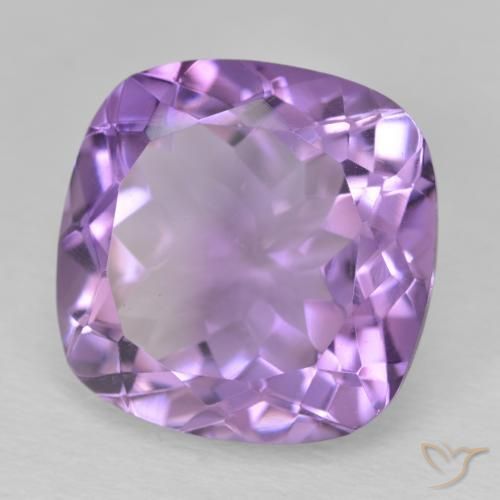 Améthyste Violet moyen naturelle Coussin, 13.06 ct, VS