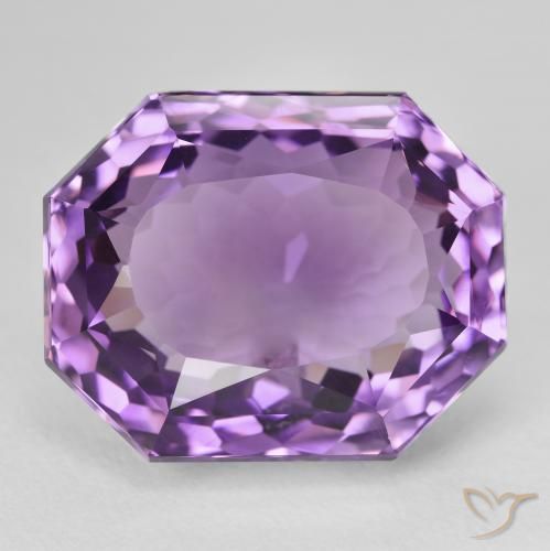 26.95ct Naturel Violet violacé Améthyste, Taille émeraude, VVS