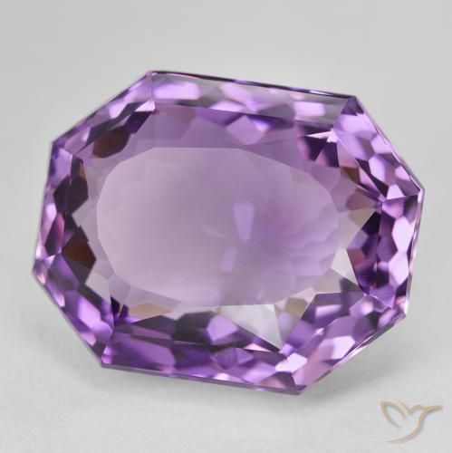 Améthyste Violet violacé naturelle Octogone / coupe Émeraude, 26.95 ct, VVS