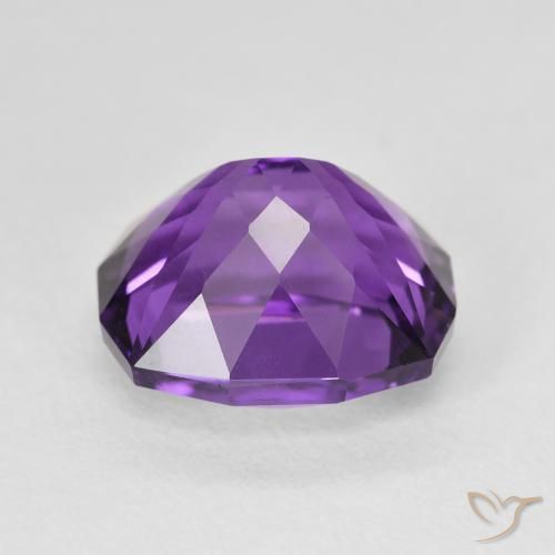 Améthyste Violet vif naturelle Coussin, 6.33 ct, VS