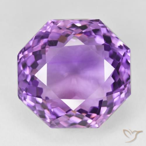 27.65ct Naturel Violet Rosâtre Améthyste, Taille émeraude, VVS-VS