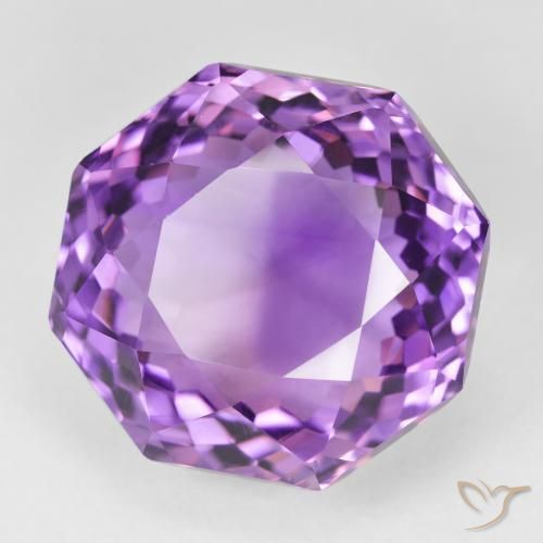 Améthyste Violet Rosâtre naturelle Octogone / coupe Émeraude, 27.65 ct, VVS-VS