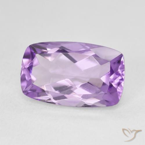 Améthyste Light-Medium Violet naturelle Coussin, 6.41 ct, VVS