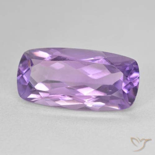 Améthyste Violet moyen naturelle Coussin, 8.04 ct, VVS-VS