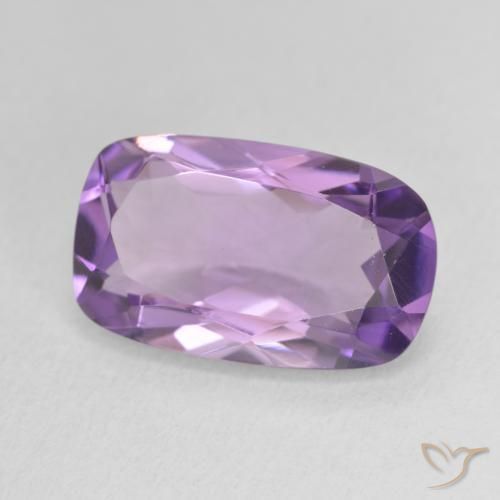 Améthyste Medium Light Purplish-Violet naturelle Coussin, 5.17 ct, VVS-VS