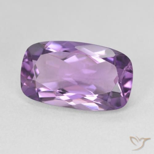 Améthyste Medium Light Purplish-Violet naturelle Coussin, 5.54 ct, VVS-VS