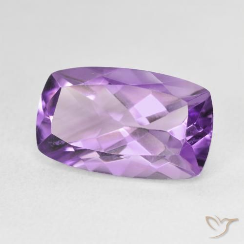 Améthyste Medium Light Purplish-Violet naturelle Coussin, 5.98 ct, VVS