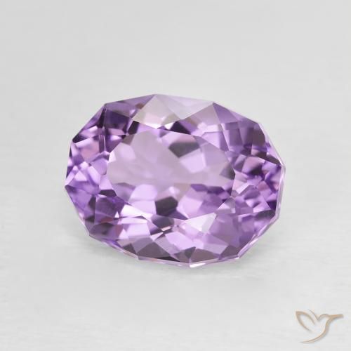 Améthyste Medium Light Purplish-Violet naturelle ovale, 3.04 ct, VVS