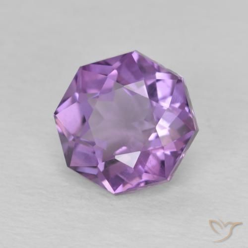 Améthyste Violet moyen naturelle Octogone / coupe Émeraude, 1.55 ct, VS-SI