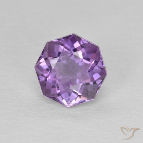 1.57ct Naturel Violet iris rosâtre Améthyste, Taille émeraude, VS-SI