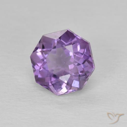 Améthyste Violet iris rosâtre naturelle Octogone / coupe Émeraude, 1.57 ct, VS-SI