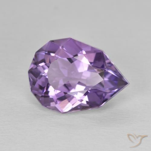 Améthyste Violet foncé naturelle En forme de poire, 3.64 ct, VS-SI