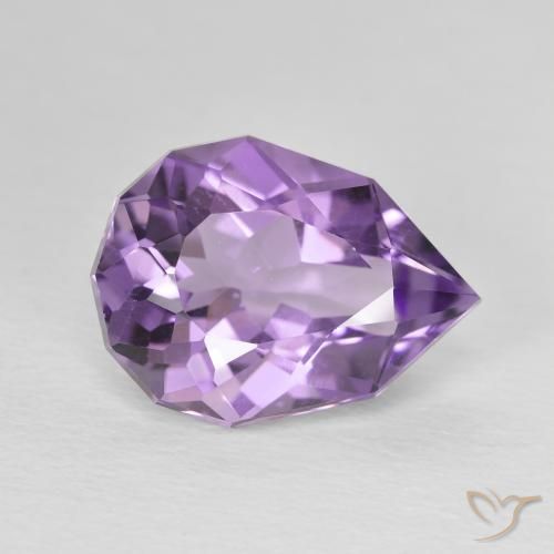 Améthyste Rose violet moyen naturelle En forme de poire, 4.68 ct, Translucide